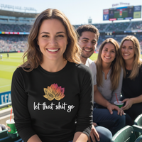 Load image into Gallery viewer, Let That Shit Go Lotus Flower Long sleeve T-shirt